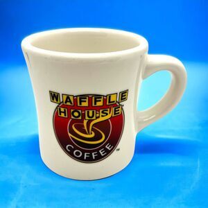 Waffle House Coffee Restaurant Ware Coffee Mug Thick White Swirl Pattern Tuxton
